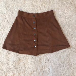 Brown button-down skirt